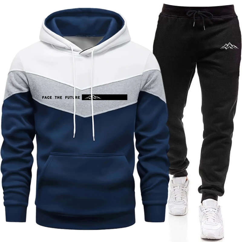 Men'S Fashion Hoodies - 秋冬デイリーカジュアルスポーツジョギングスーツ男性用アウトドアファッションスウェットシャツセット2026年新作メンズセットフーディーとスウェットパンツ