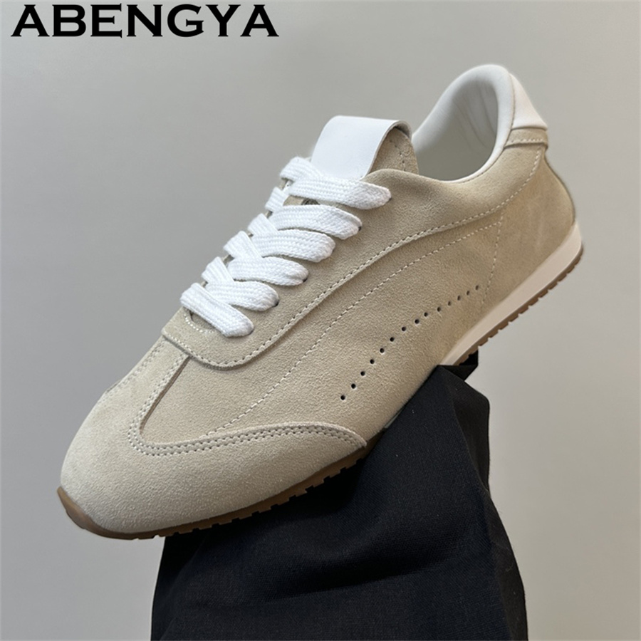 Suede Loafers Men - 女性と男性のレースアップカジュアルシューズ春夏通気性快適なランニングシューズオックスフォードボトムレーシングスニーカーシューズ Mujer