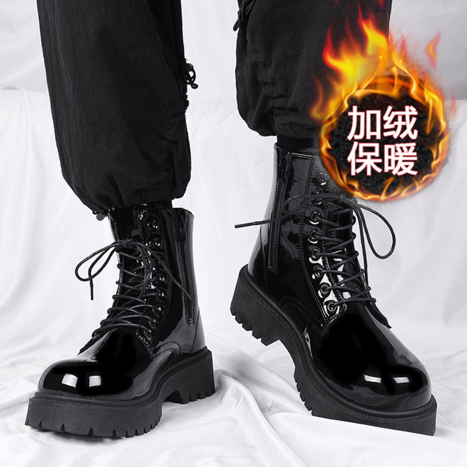 Men'S Fashion For 30 Year Olds - メンズ暖かいプラッシュハイカットブーツ、冬用ソフトソール滑り止めアウトドアカジュアルブーツ、ファッショナブルなプラスサイズユニセックス快適スノーワークシューズ