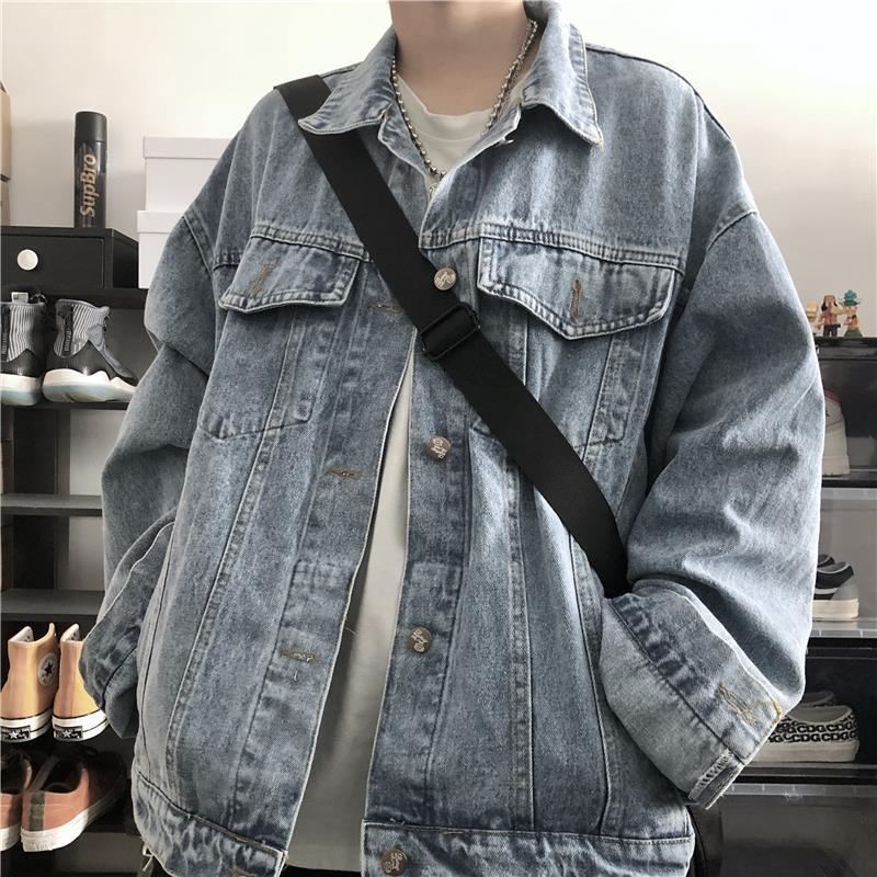 Denim Jacket Vintage - メンズ ヴィンテージ トレンド デニムジャケット 春 ホンコンスタイル