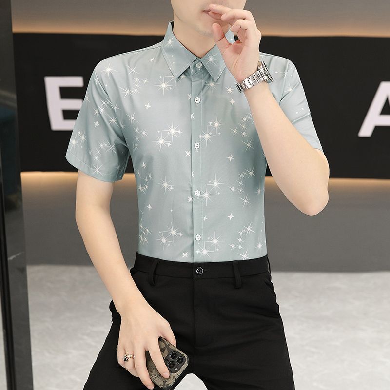 Dress Shirt Non-Iron - メンズアイスシルクスリムフィットシャツ 夏用通気性カジュアルボタンダウンノンアイロンビジネスドレスシャツ