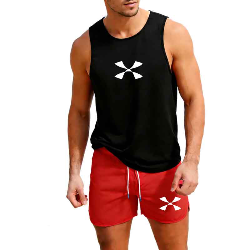 Men'S Fashion For Summer - 屋外ジョギングスポーツウェアメンズベスト + ショーツ 2 ピース夏カジュアルファッショントレンドセットビーチサーフィンメンズスーツヨーロッパサイズ