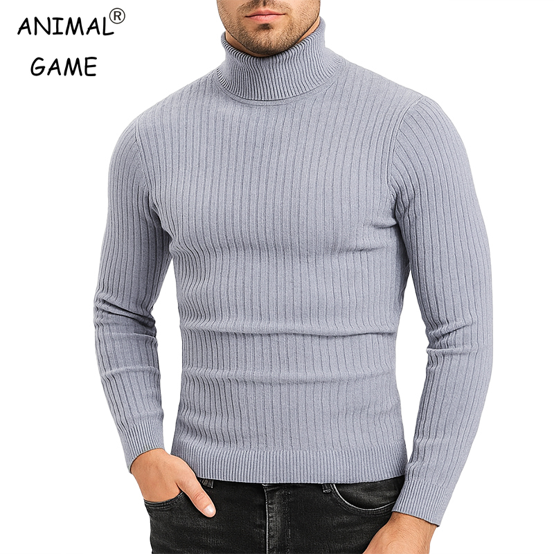 Turtleneck Sweater Men - 秋メンズセータータートルネックケーブルニットプルオーバーセーター屋外長袖スリムフィットカジュアル秋冬暖かいストリート