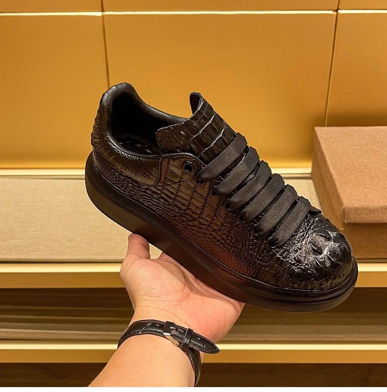 Suede Loafers Men - 2025年夏 クロコダイル柄 ブラック メンズ 通気性 ランニングシューズ