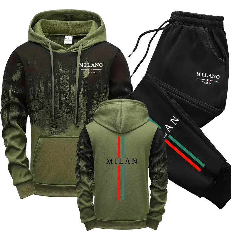 Men'S Fashion Hoodies - 秋冬トラックスーツ イタリアファッション フード付きスウェットシャツ スウェットパンツ 2026 ホットセール