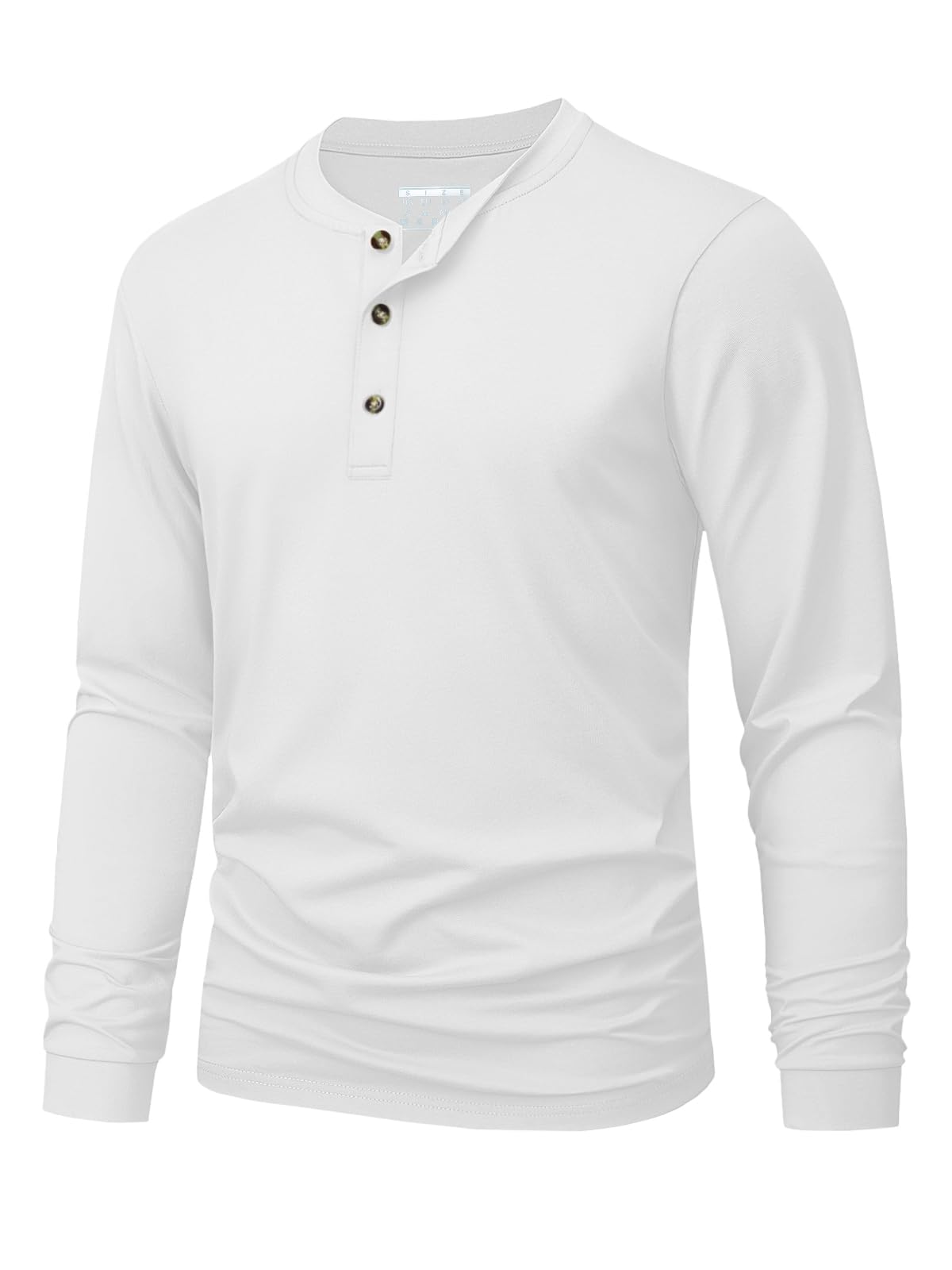 Mens Fashion Ideas - メンズヘンリー Tシャツシンプルな無地プリント長袖 Tシャツファッション多用途ルーズトップ春と秋のカジュアル服