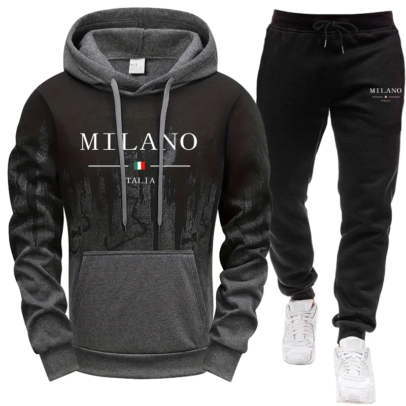 Men'S Fashion Hoodies - メンズセット/フーディー/パンツ 秋冬 イタリア カジュアル ファッション スポーツウェア