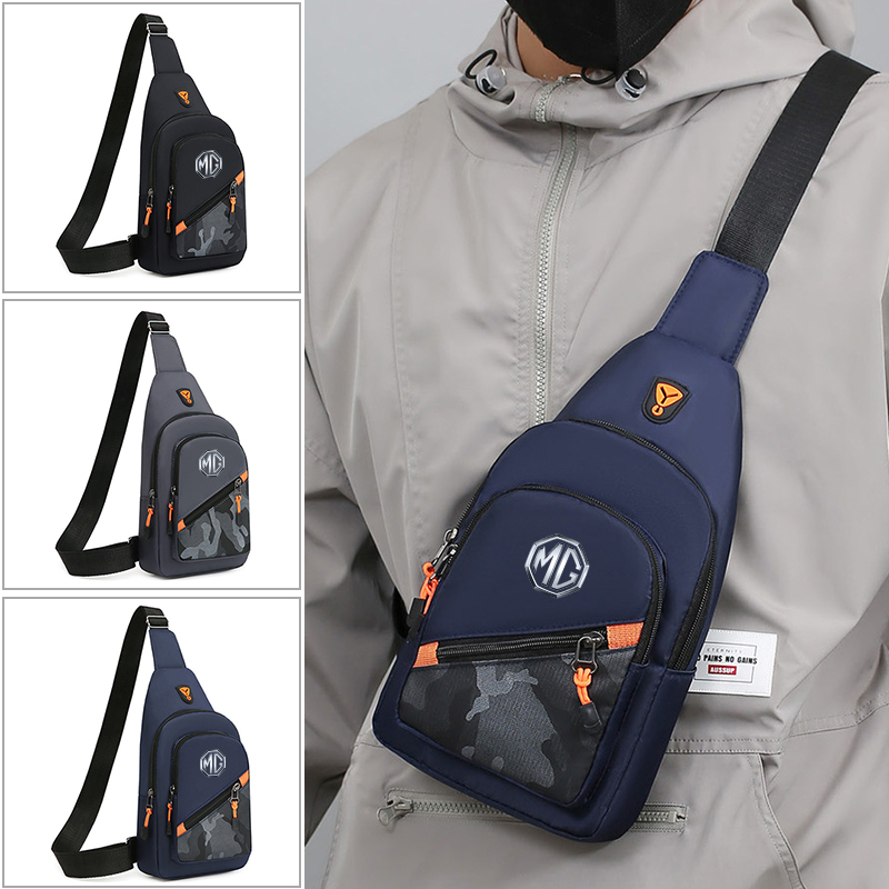 Crossbody Bag Men - 車ロゴ迷彩柄メンズ斜め掛けショルダーバッグチェストクロスボディ収納バッグ モリス・ガレージ MG HS 2025 6