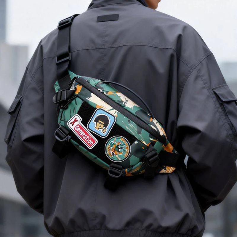 軽量迷彩漫画チェストバッグユニセックスクロスボディショルダー - Crossbody Bag Men のレビューと価格
