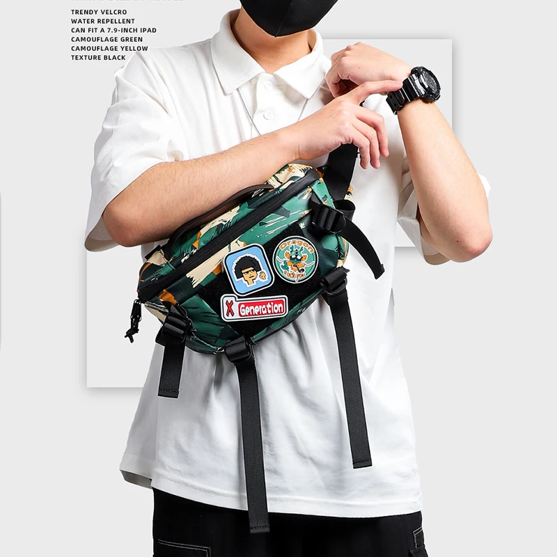 軽量迷彩漫画チェストバッグユニセックスクロスボディショルダー - Crossbody Bag Men のレビューと価格