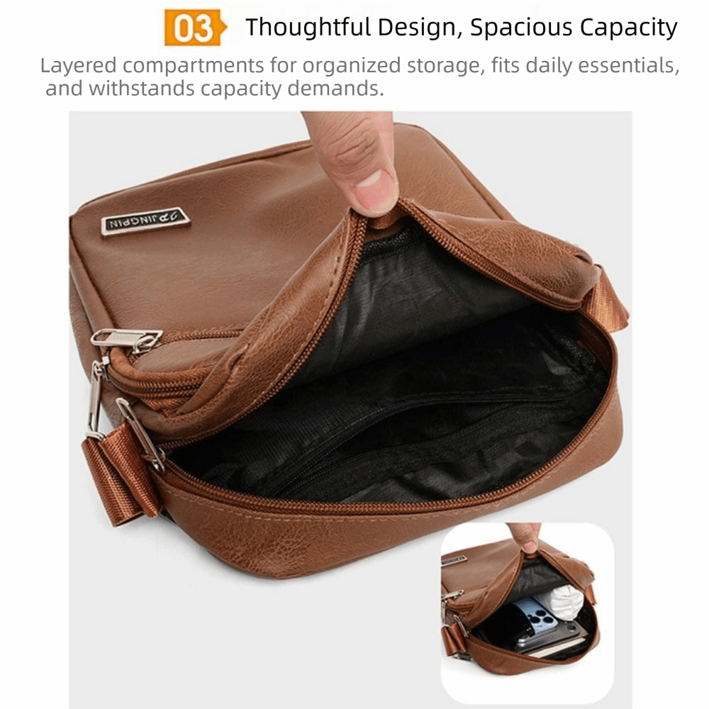 多機能 PU レザーメンズショルダーバッグ防水大容量クロスボ - Mens Fashion Blog のレビューと価格