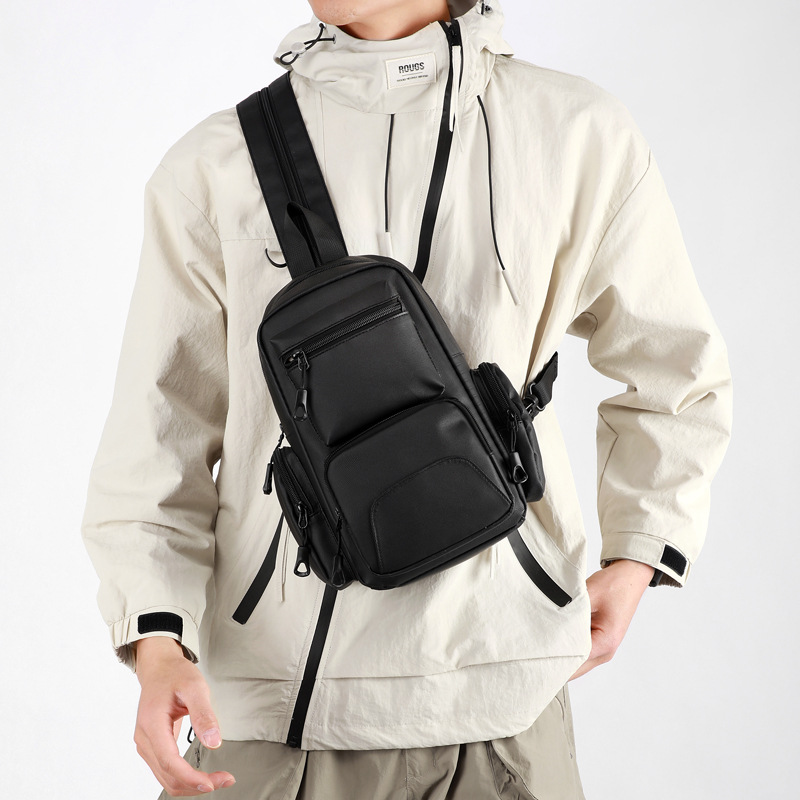 新しいメンズチェストバッグカジュアルファッション多用途ショル - Crossbody Bag Men のレビューと価格