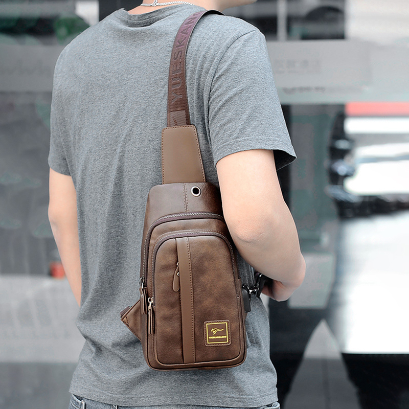 メンズファッション財布PUレザーバックパック小型USB充電チ - Mens Fashion Blog のレビューと価格