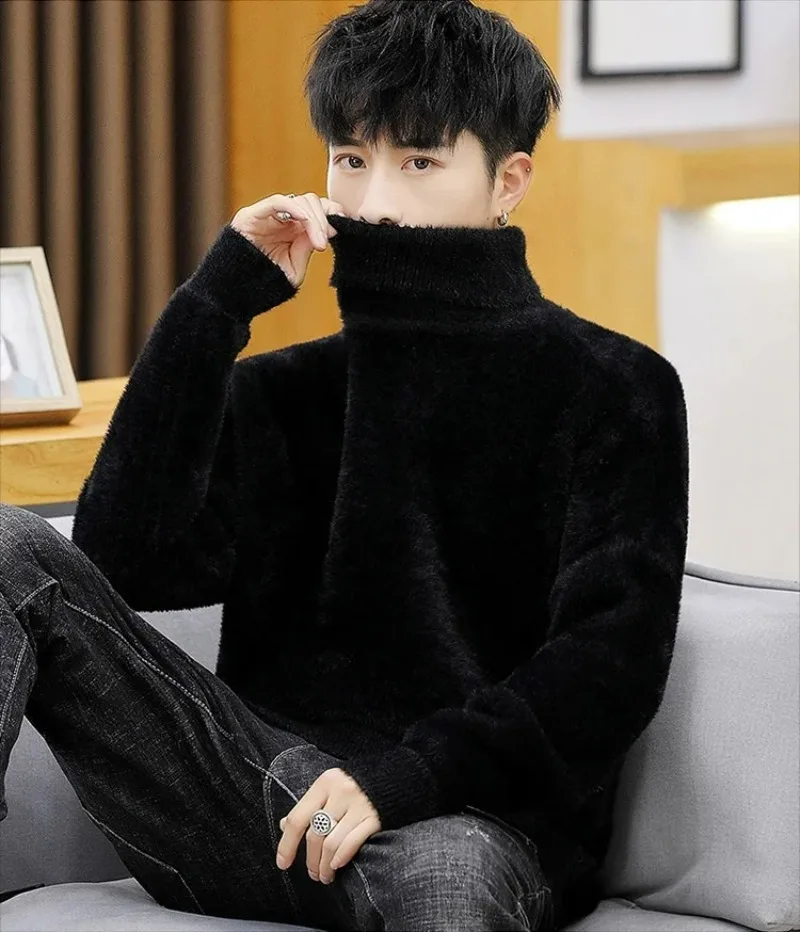 メンズホワイトタートルネックプルオーバー、ニットセーター、フ - Turtleneck Sweater Men のレビューと価格