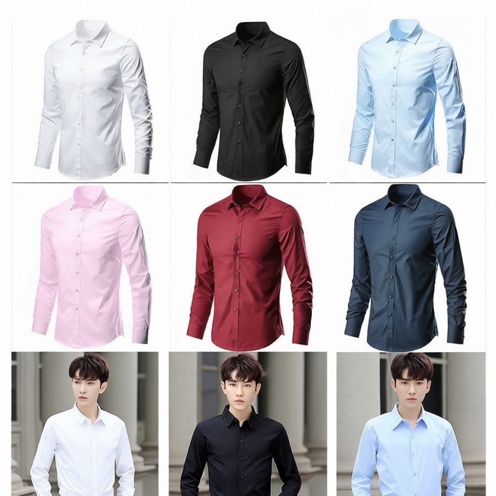 メンズ スリムフィット ドレスシャツ 長袖 カジュアル ビジ - Dress Shirt Non-Iron のレビューと価格