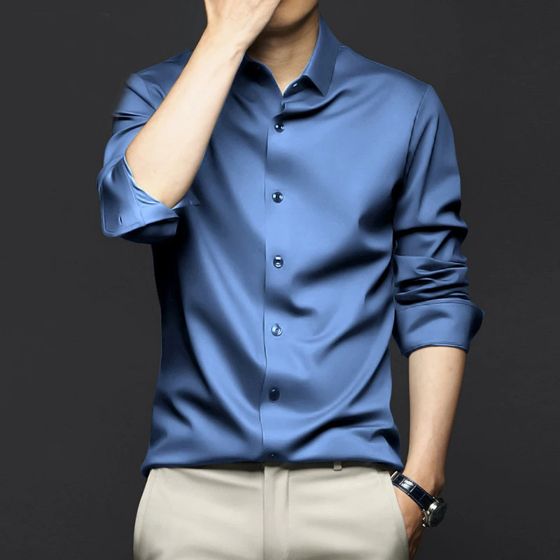 5XL 大きいメンズドレスピュアホワイトシャツ高品質フォーマ - Dress Shirt Non-Iron のレビューと価格