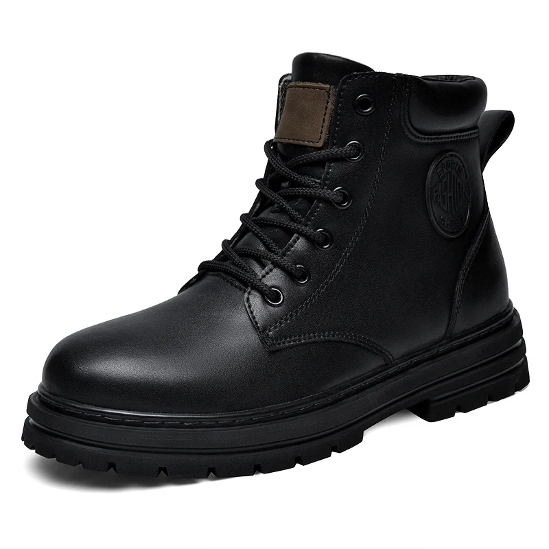 ビッグサイズ49 50 冬用ブラックレザーブーツ メンズ レ - Men'S Fashion For 30 Year Olds のレビューと価格