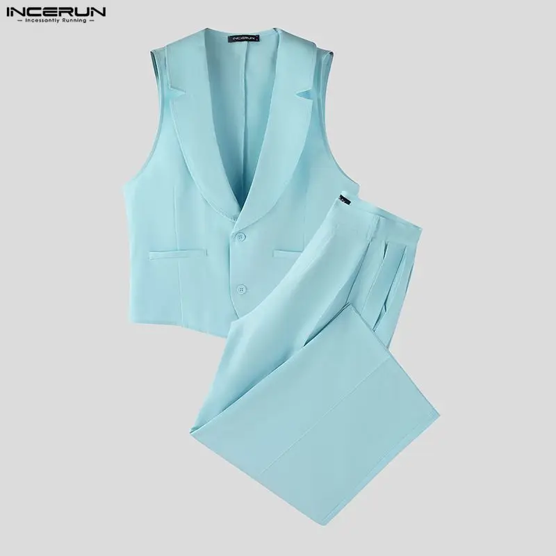 INCERUN メンズセットアップ 無地 Vネック ノースリ - Men'S Fashion For Summer のレビューと価格