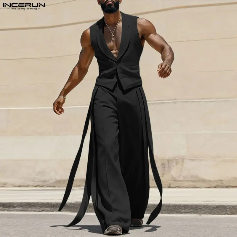 INCERUN メンズセットアップ 無地 Vネック ノースリ - Men'S Fashion For Summer のレビューと価格