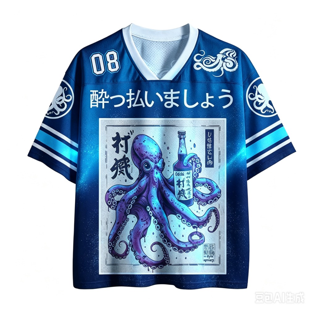 タコ酒バー 浪人画 レトロ 3Dプリント メンズ レディース - Men'S Fashion V Neck T Shirts のレビューと価格