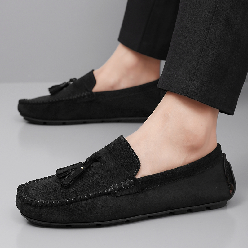 クラシックタッセルメンズローファー、快適なスエードレザーカジ - Suede Loafers Men のレビューと価格