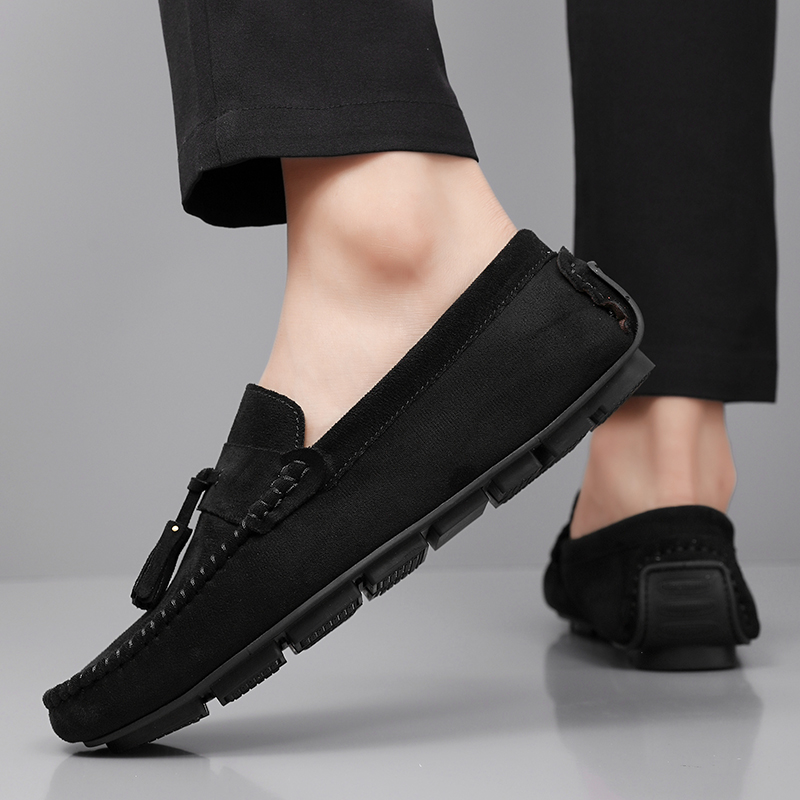 クラシックタッセルメンズローファー、快適なスエードレザーカジ - Suede Loafers Men のレビューと価格