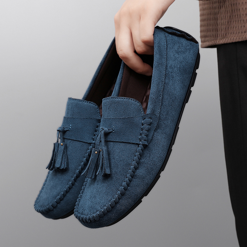 クラシックタッセルメンズローファー、快適なスエードレザーカジ - Suede Loafers Men のレビューと価格