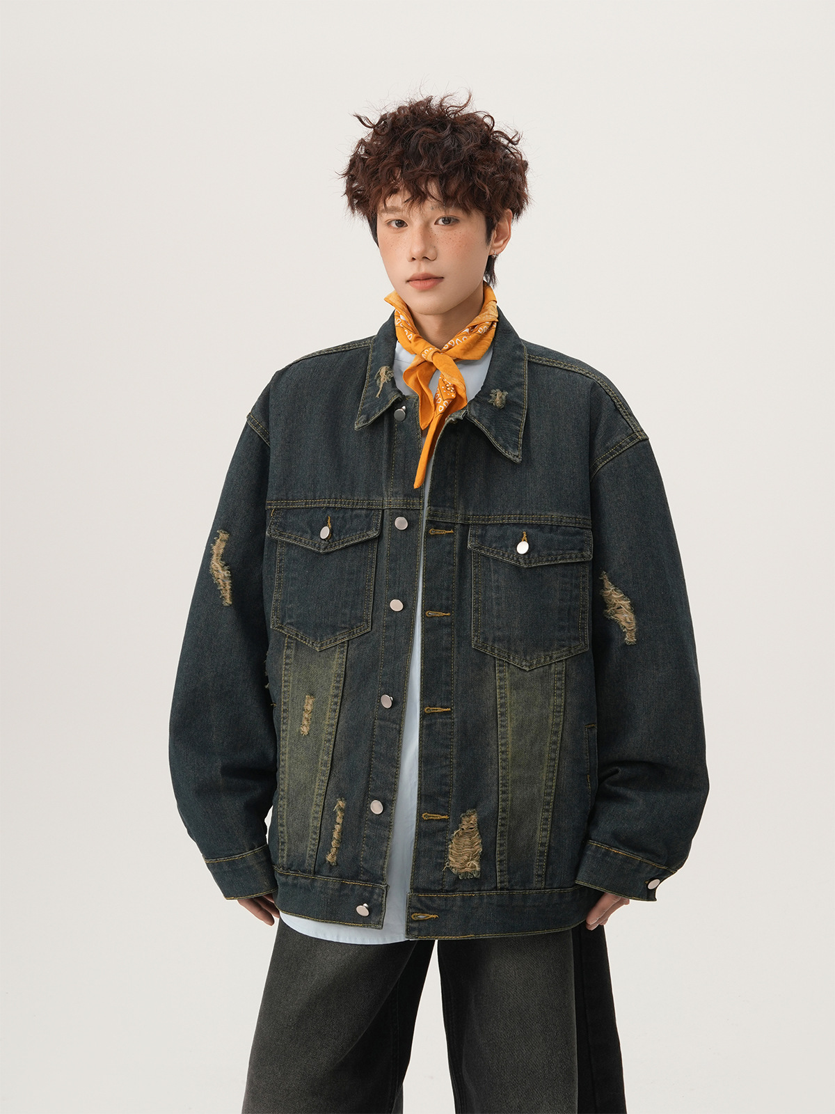 アメリカンハイストリート リップドデニムジャケット 秋のカジ - Denim Jacket Vintage のレビューと価格