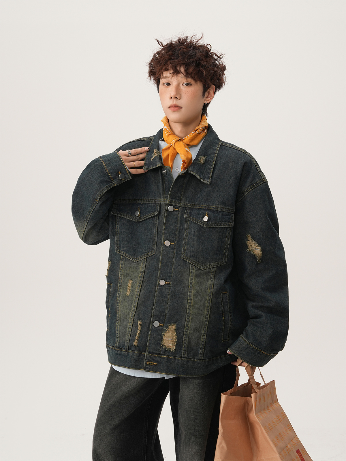 アメリカンハイストリート リップドデニムジャケット 秋のカジ - Denim Jacket Vintage のレビューと価格