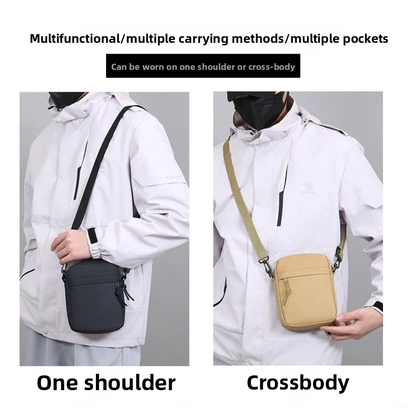 シンプルな無地キャンバスミニスクエアバッグ、軽量メンズクロス - Crossbody Bag Men のレビューと価格