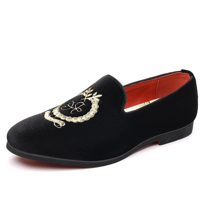 高級デザイナーローファースエードレザー刺繍カジュアルシューズ - Men'S Fashion Loafers Shoes のレビューと価格
