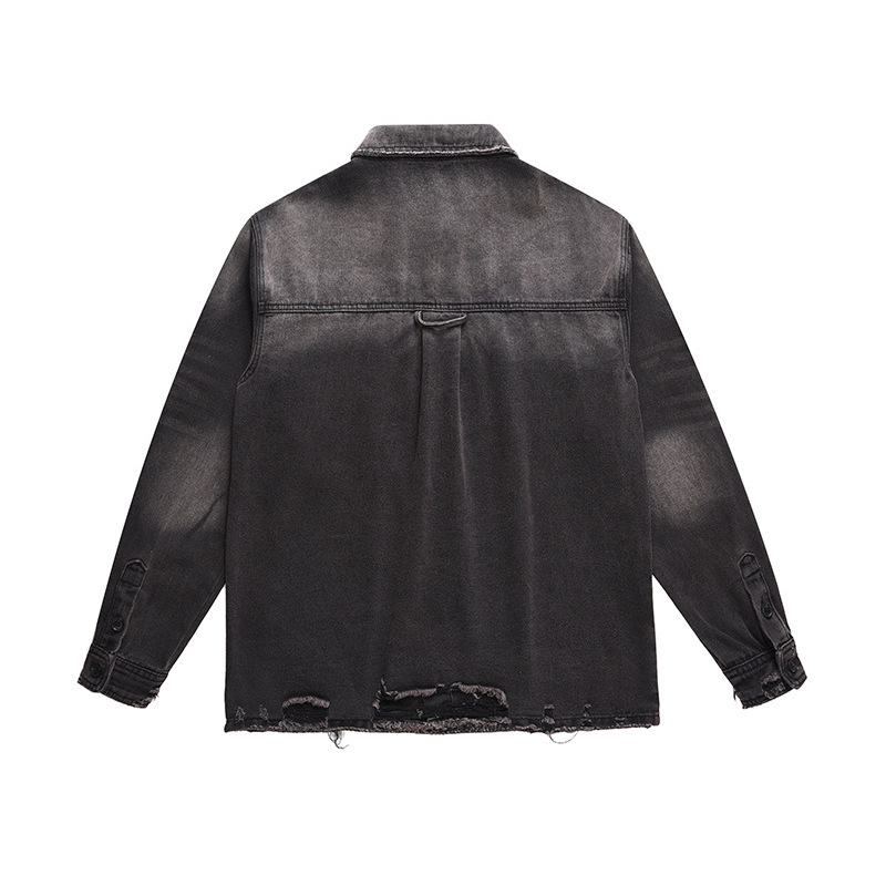 メンズハイストリートリップドジーンズジャケットファッションス - Denim Jacket Vintage のレビューと価格