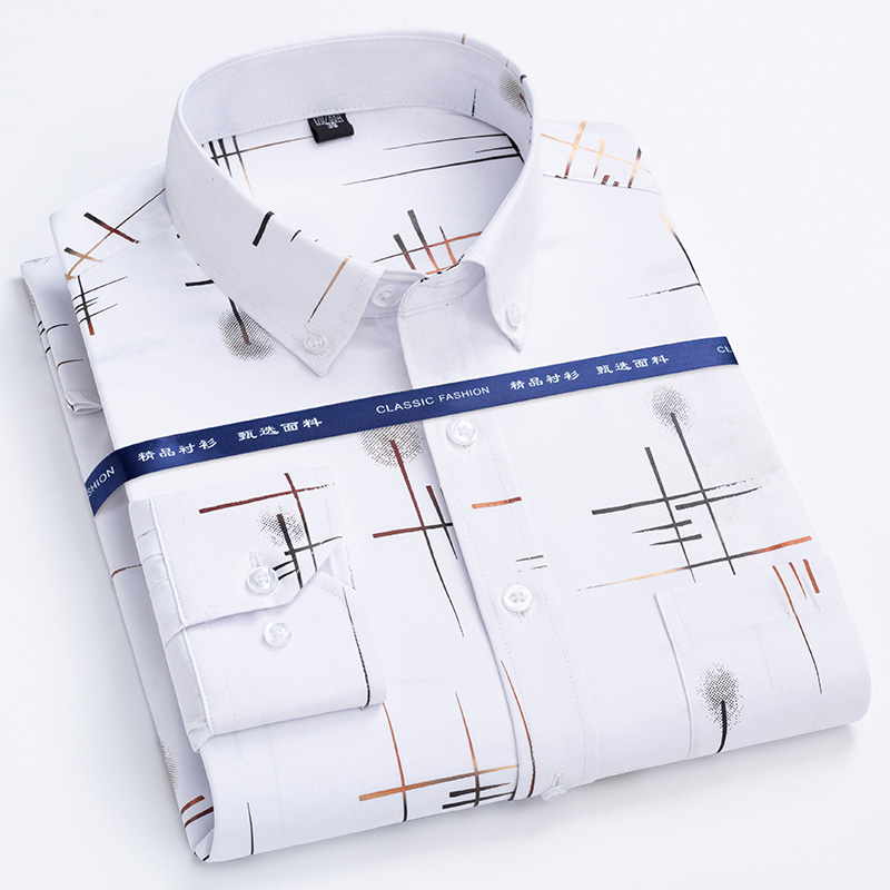 メンズ長袖チェックシャツ,ファッショナブルな作業服,焦げ付き - Dress Shirt Non-Iron のレビューと価格