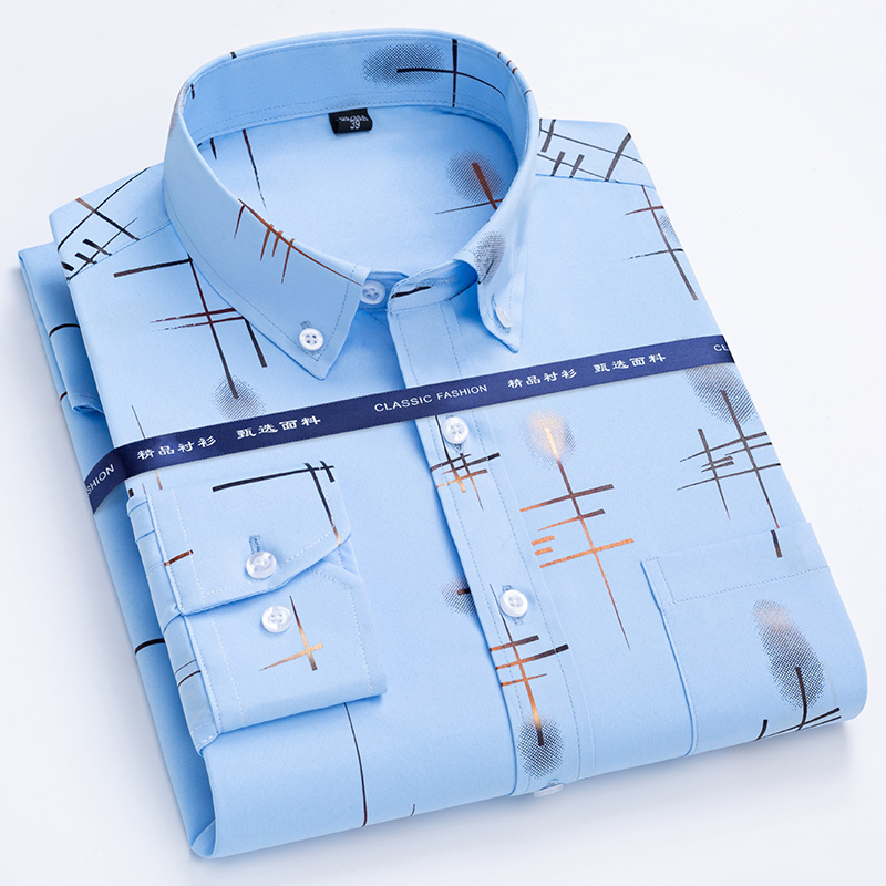 メンズ長袖チェックシャツ,ファッショナブルな作業服,焦げ付き - Dress Shirt Non-Iron のレビューと価格