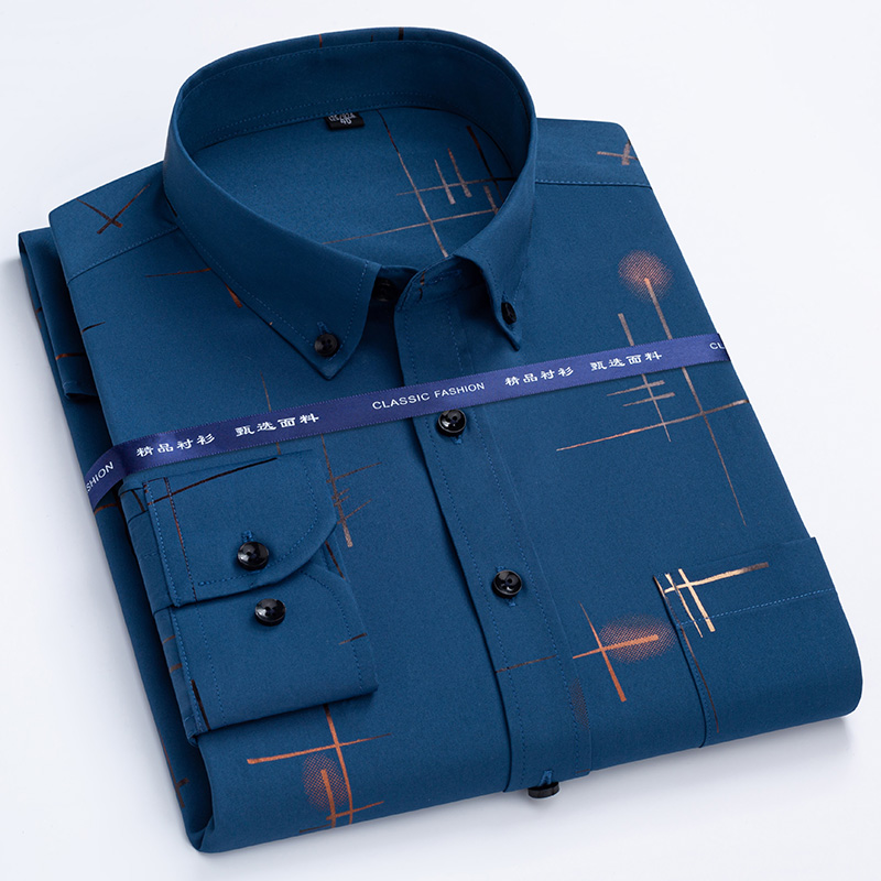 メンズ長袖チェックシャツ,ファッショナブルな作業服,焦げ付き - Dress Shirt Non-Iron のレビューと価格