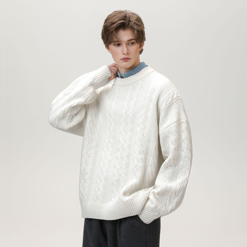 メンズタイドブランドシリーズソリッドカラーツイストデザインタ - Turtleneck Sweater Men のレビューと価格