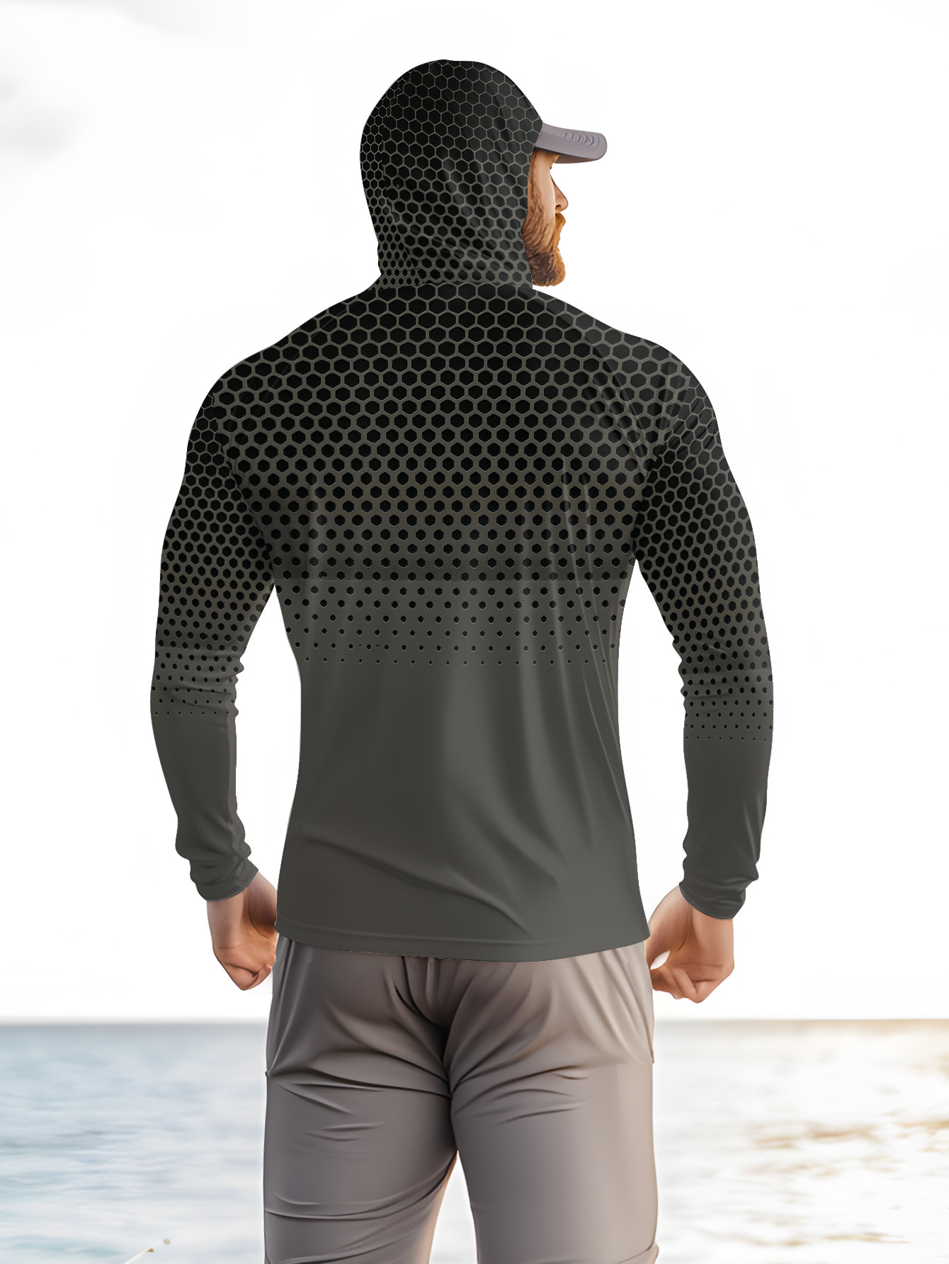 メンズサマーUPF50+フィッシングフーディー、フェイスマス - Men'S Fashion For Summer のレビューと価格