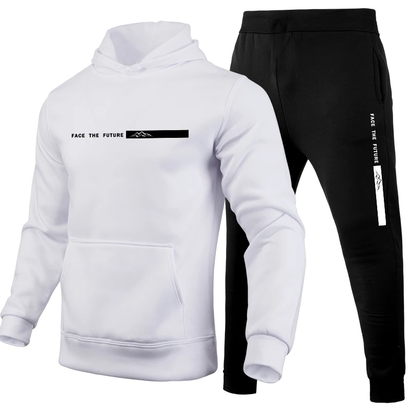 メンズトラックスーツプリントカジュアルフード付きスウェットシ - Men'S Fashion Hoodies のレビューと価格