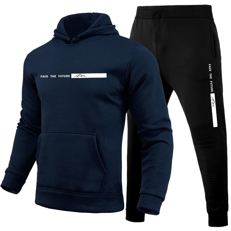 メンズトラックスーツプリントカジュアルフード付きスウェットシ - Men'S Fashion Hoodies のレビューと価格