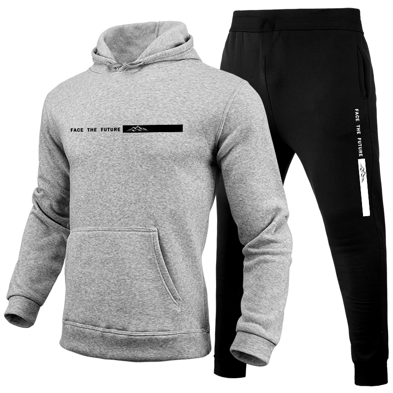 メンズトラックスーツプリントカジュアルフード付きスウェットシ - Men'S Fashion Hoodies のレビューと価格