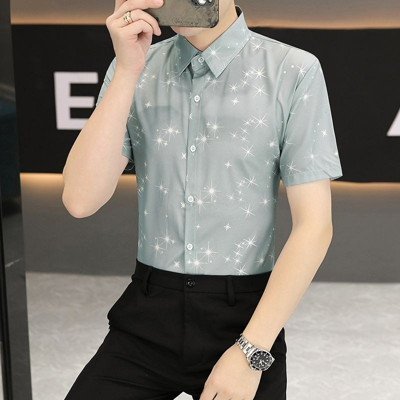 メンズアイスシルクスリムフィットシャツ 夏用通気性カジュアル - Dress Shirt Non-Iron のレビューと価格