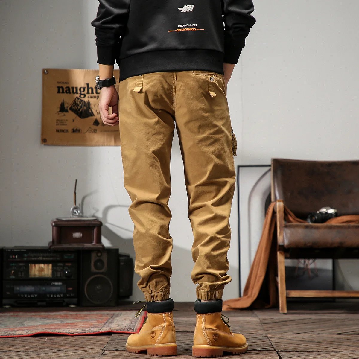 アメリカンスタイルの新しいファッションメンズプラスサイズ無地 - Cargo Jogger Pants のレビューと価格
