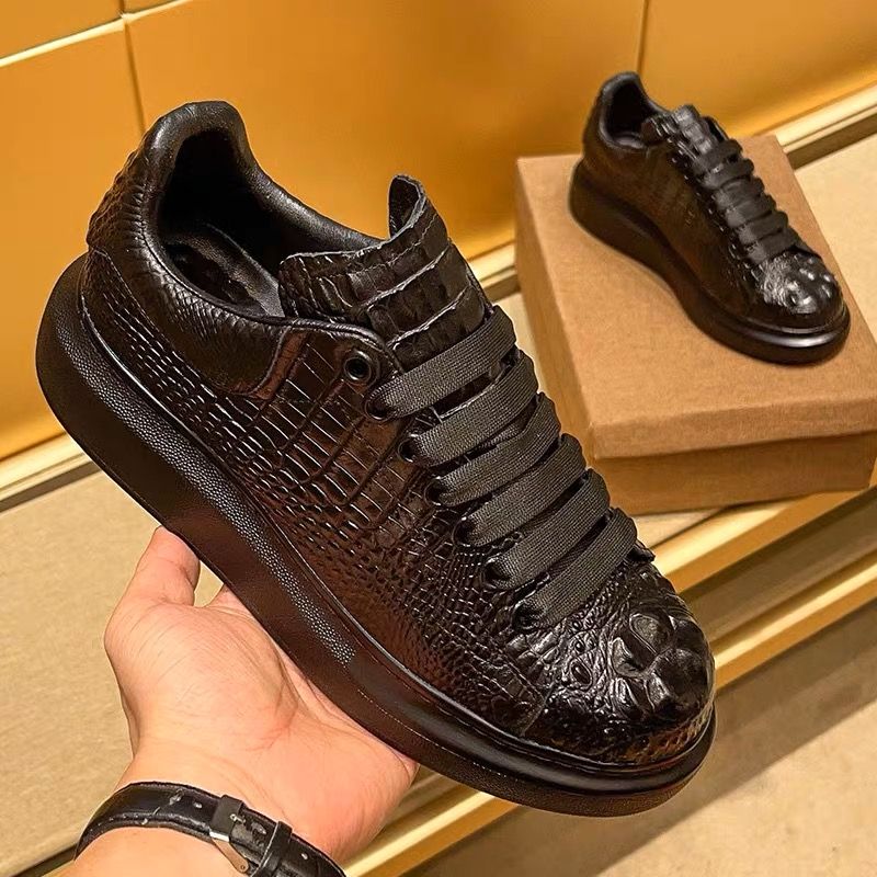 2025年夏 クロコダイル柄 ブラック メンズ 通気性 ラン - Suede Loafers Men のレビューと価格
