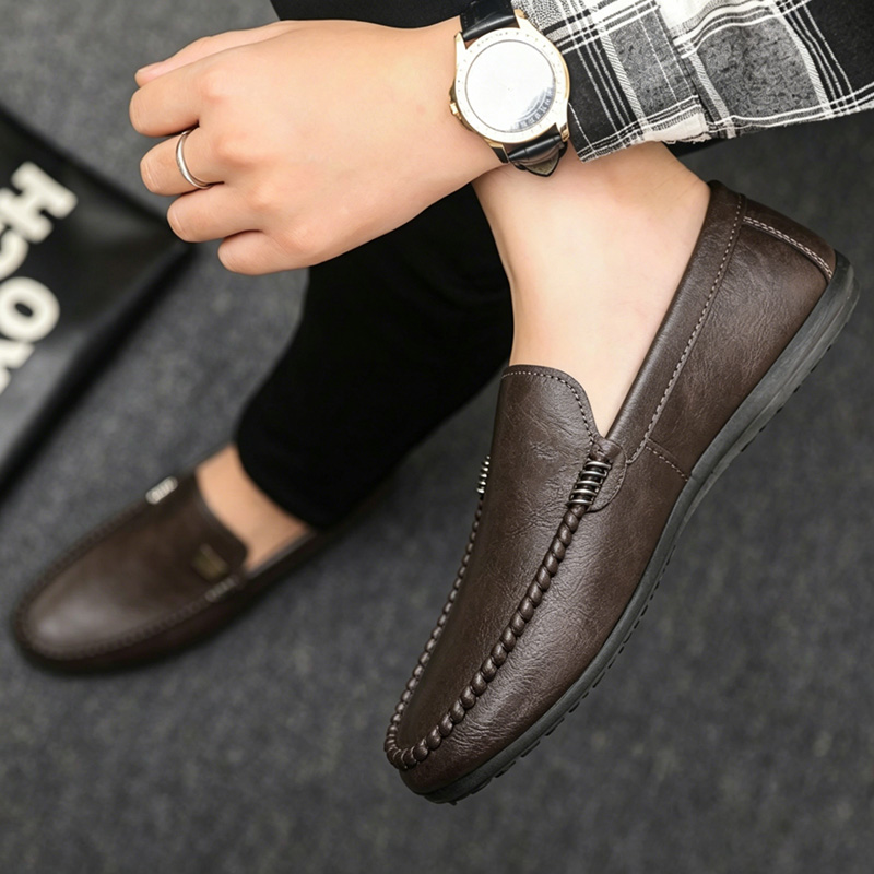 英国風メンズレザーシューズ ミニマリスト スリッポン カジュ - Suede Loafers Men のレビューと価格