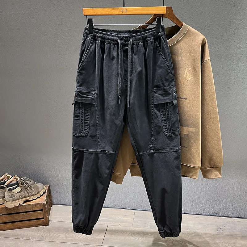 ルーズカーゴジョガー綿スウェットパンツ黒カーキプラスサイズ  - Cargo Jogger Pants のレビューと価格
