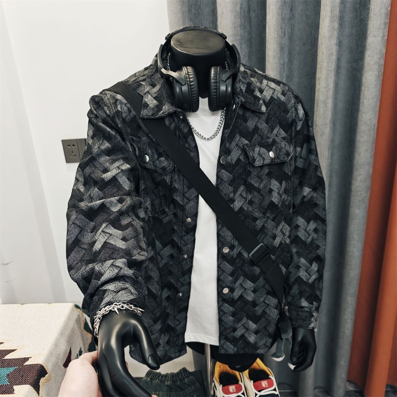 メンズ、日本のヴィンテージ風アーガイル柄デニムジャケット、イ - Denim Jacket Vintage のレビューと価格