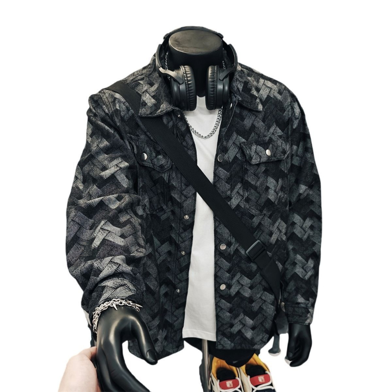 メンズ、日本のヴィンテージ風アーガイル柄デニムジャケット、イ - Denim Jacket Vintage のレビューと価格