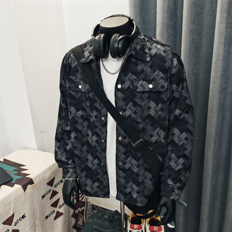 メンズ、日本のヴィンテージ風アーガイル柄デニムジャケット、イ - Denim Jacket Vintage のレビューと価格