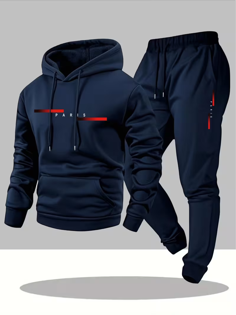 メンズベストセラー トレンドレタープリントセット ツーピース - Men'S Fashion Hoodies のレビューと価格