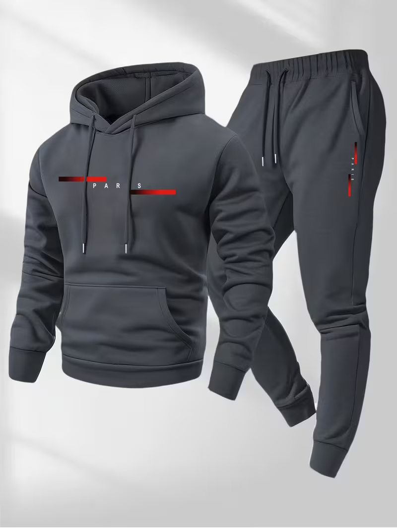 メンズベストセラー トレンドレタープリントセット ツーピース - Men'S Fashion Hoodies のレビューと価格